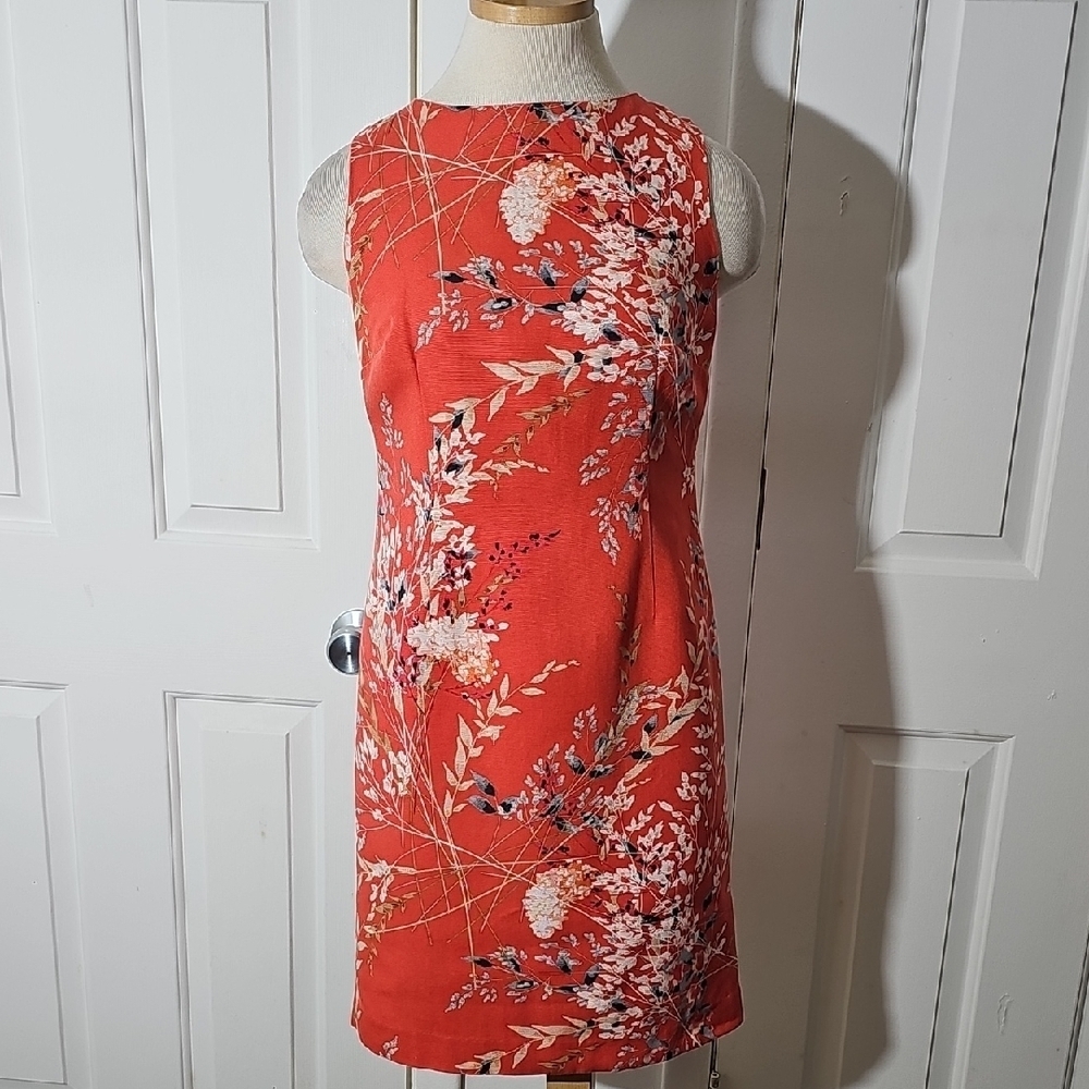Talbots Floral Sleeveless Peach‎ Dress. Size 4P Excelent Dress.
